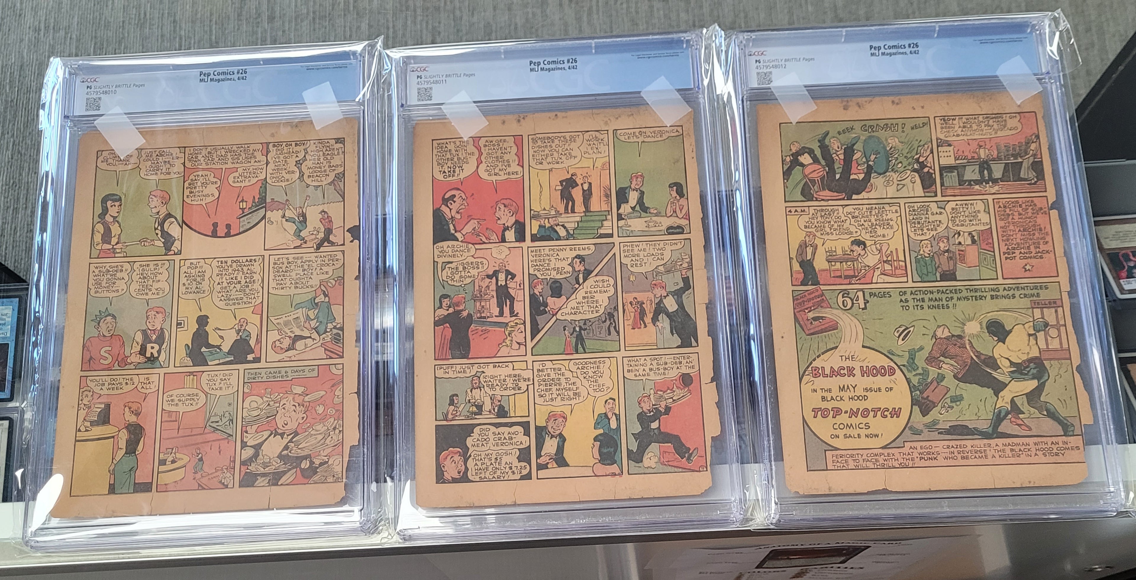 Pep Comics 26 Pages 24, 25 & 26 First Veronica Lodge Full Story CGC