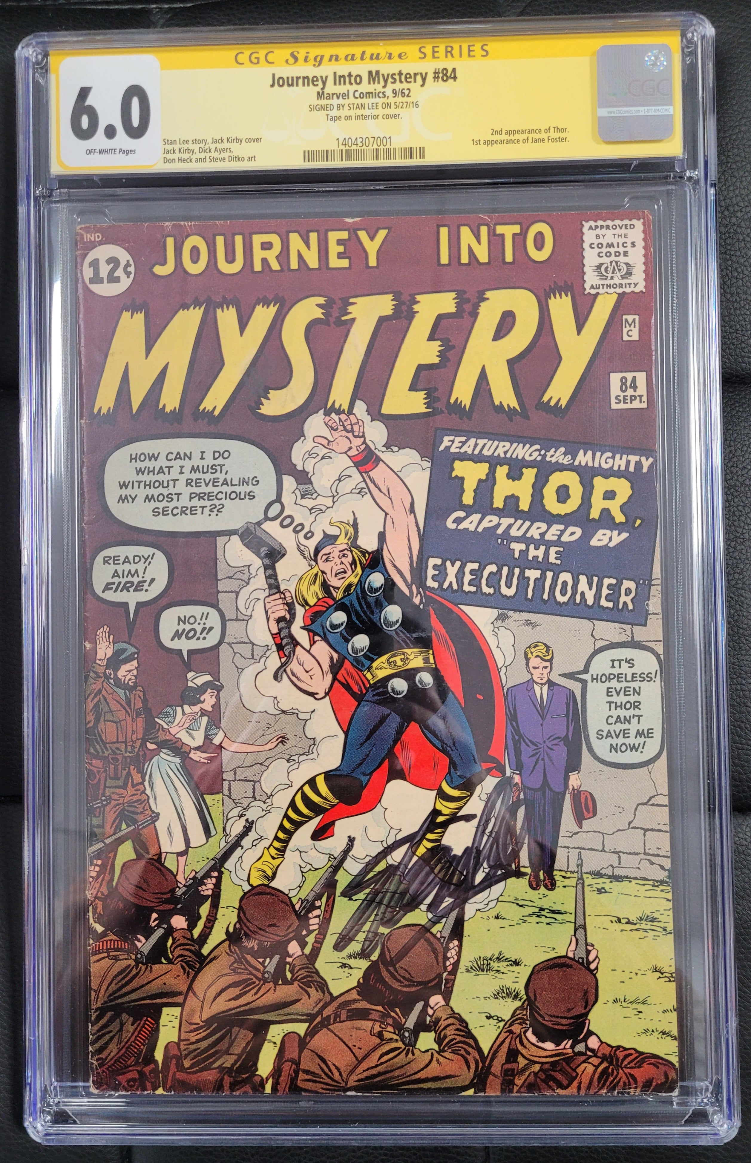 Journey into Mystery 84 CGC SS 6.0 OWP Signed by Stan Lee