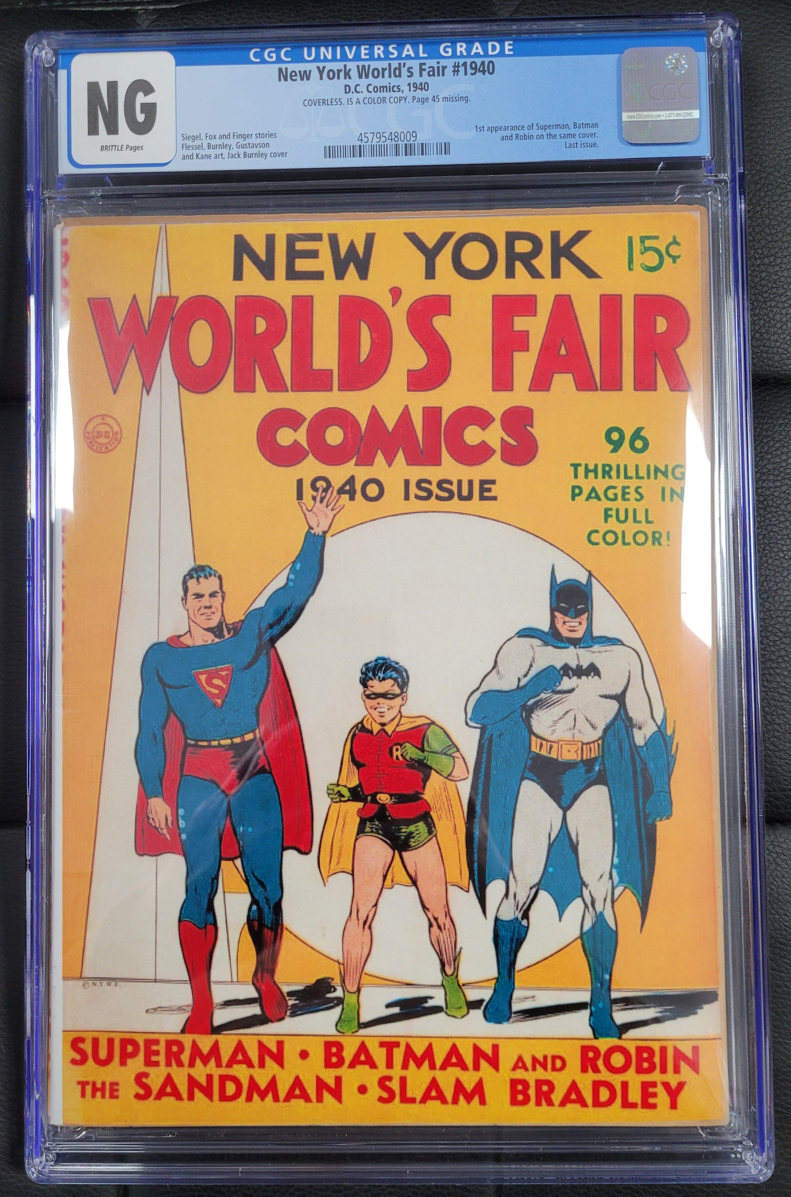 DC Comics New York World's Fair 1940 CGC NG Brittle Pages