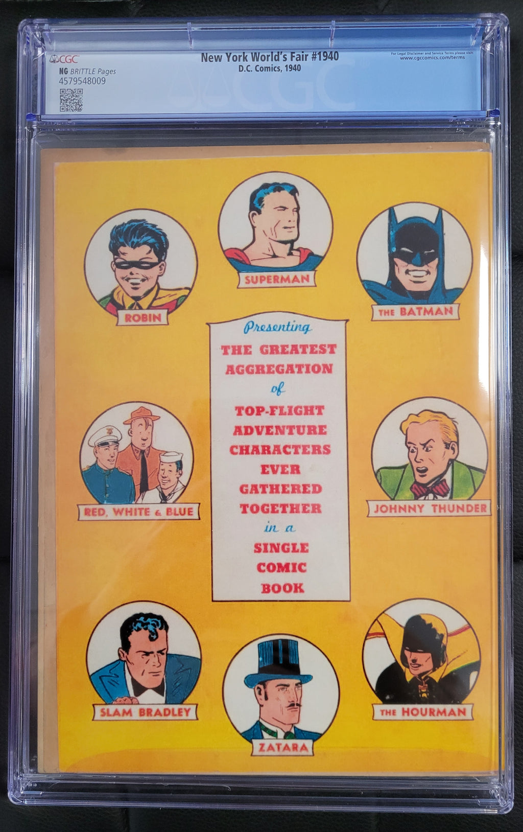 DC Comics New York World's Fair 1940 CGC NG Brittle Pages