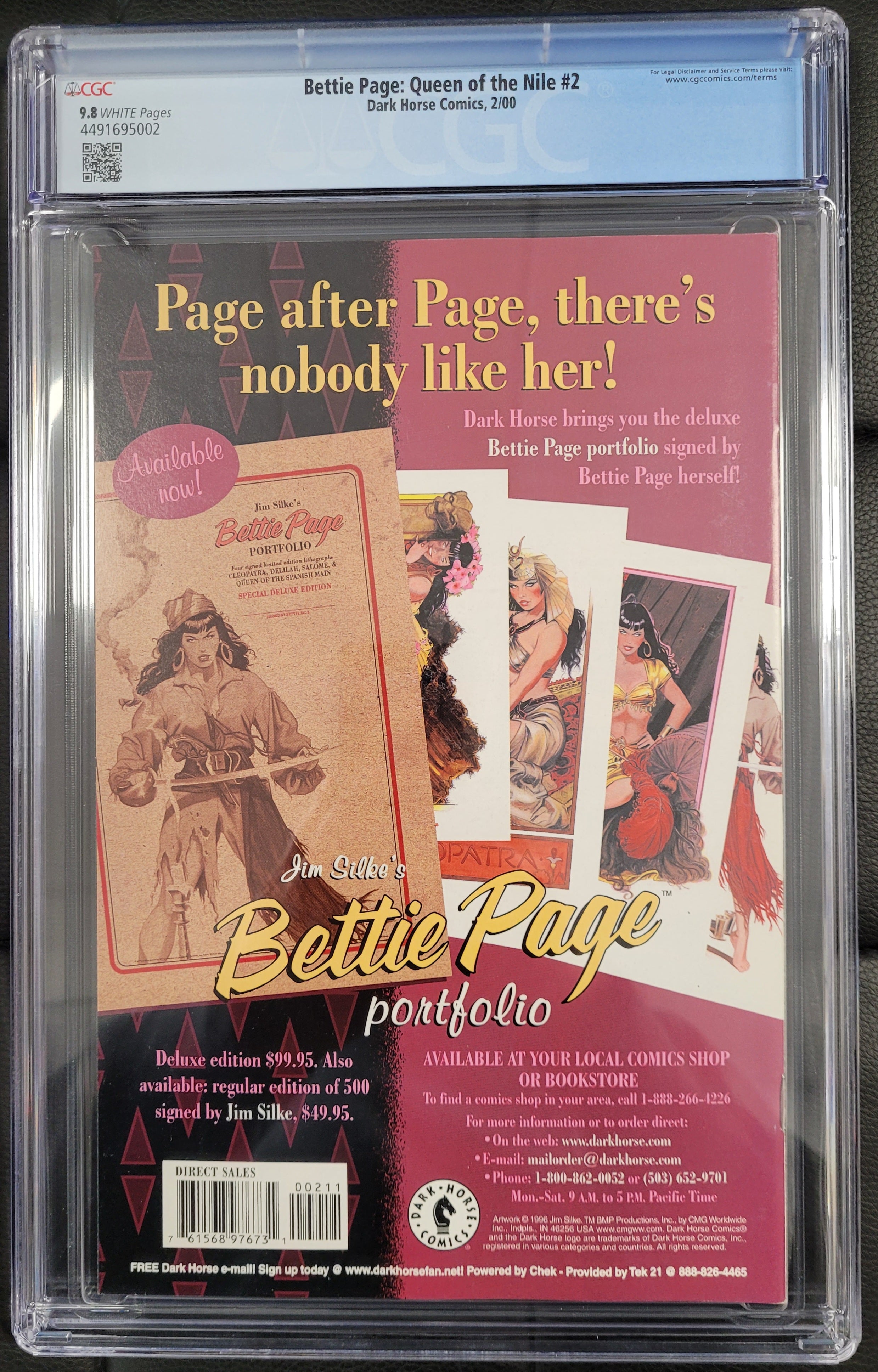 Dark Horse Bettie Page Queen of the Nile 2 CGC 9.8 Dave Stevens Cover