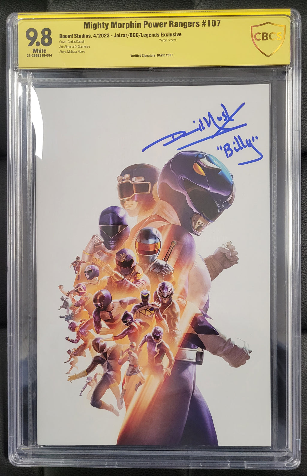 Mighty Morphin Power Rangers 107 CBCS 9.8 Verified Signed by David Yost