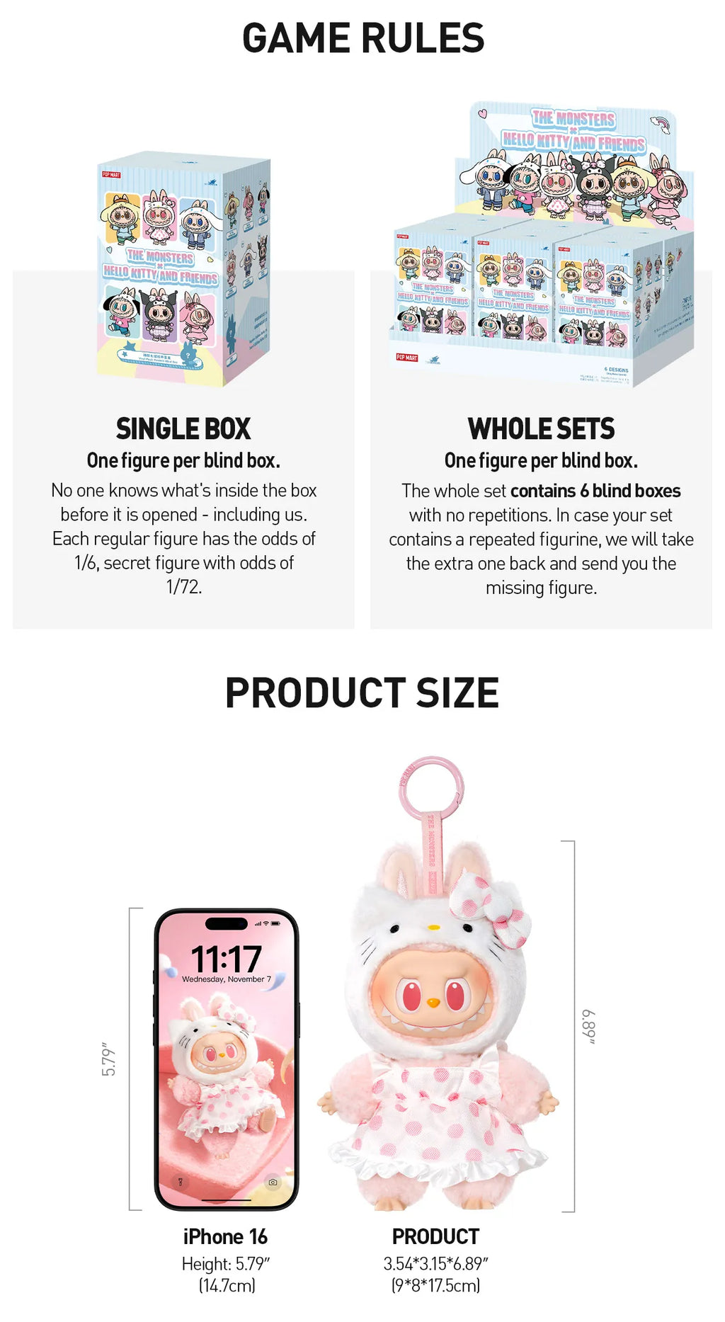Pop Mart Labubu x Sanrio Hello Kitty and Friends Series Blind Box