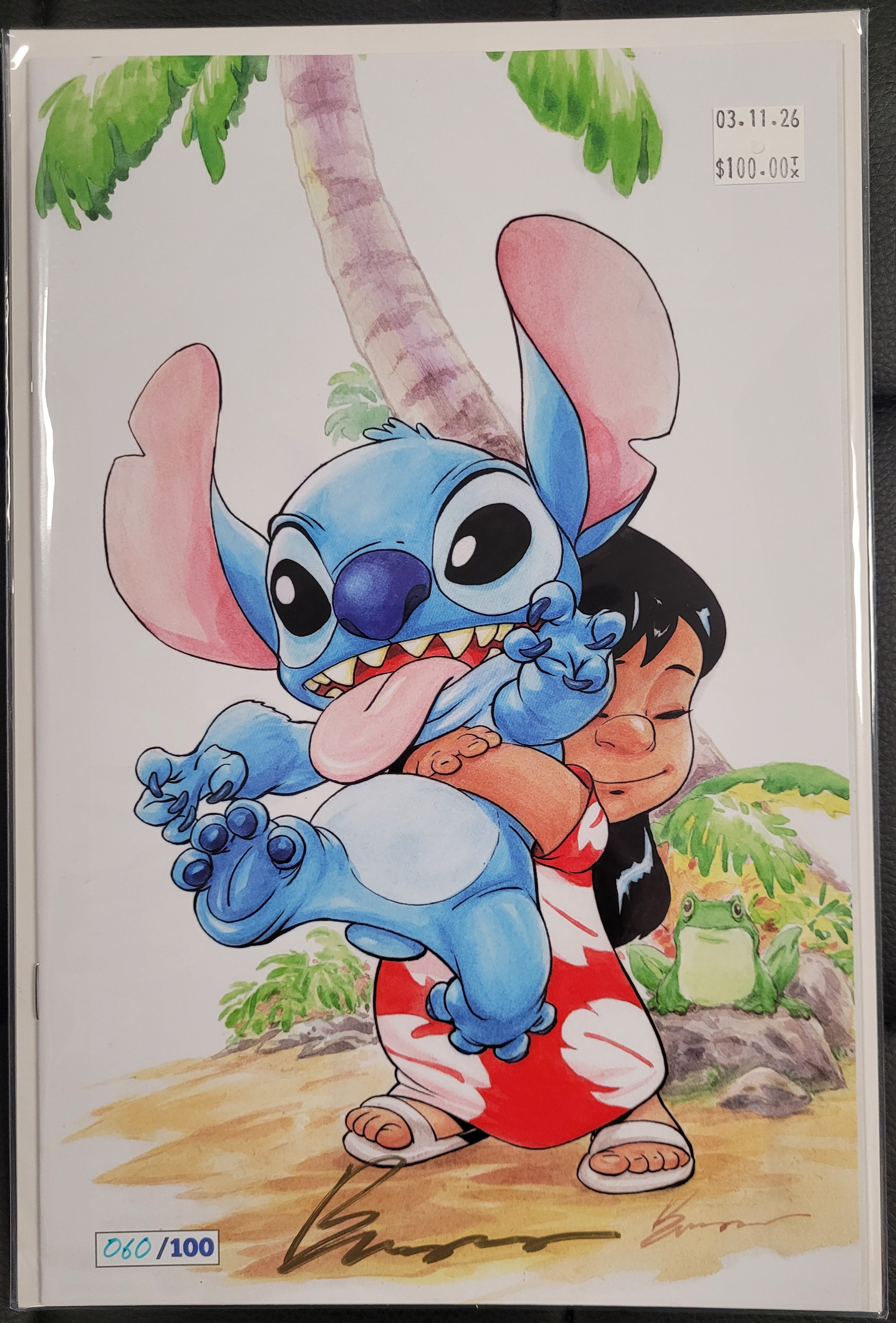 Dynamite Disney Lilo & Stitch #1 Legends/Buzz Exclusive Watercolor Signed by Buzz
