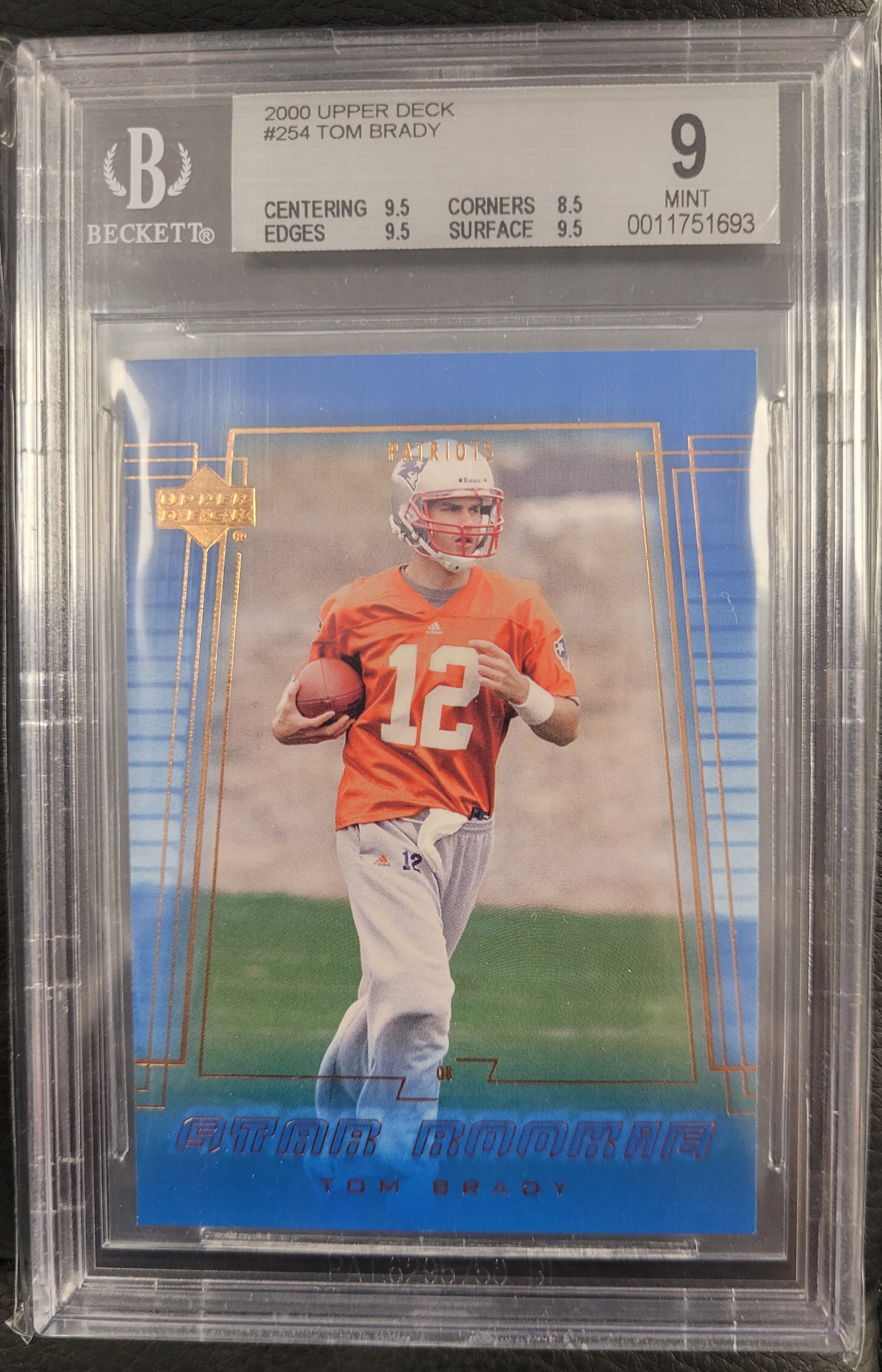 2000 Upper Deck #254 Tom Brady Star Rookie BGS 9