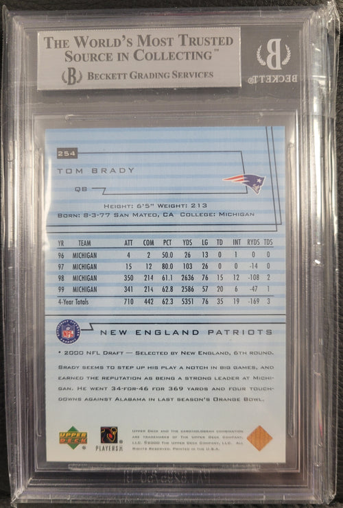2000 Upper Deck #254 Tom Brady Star Rookie BGS 9