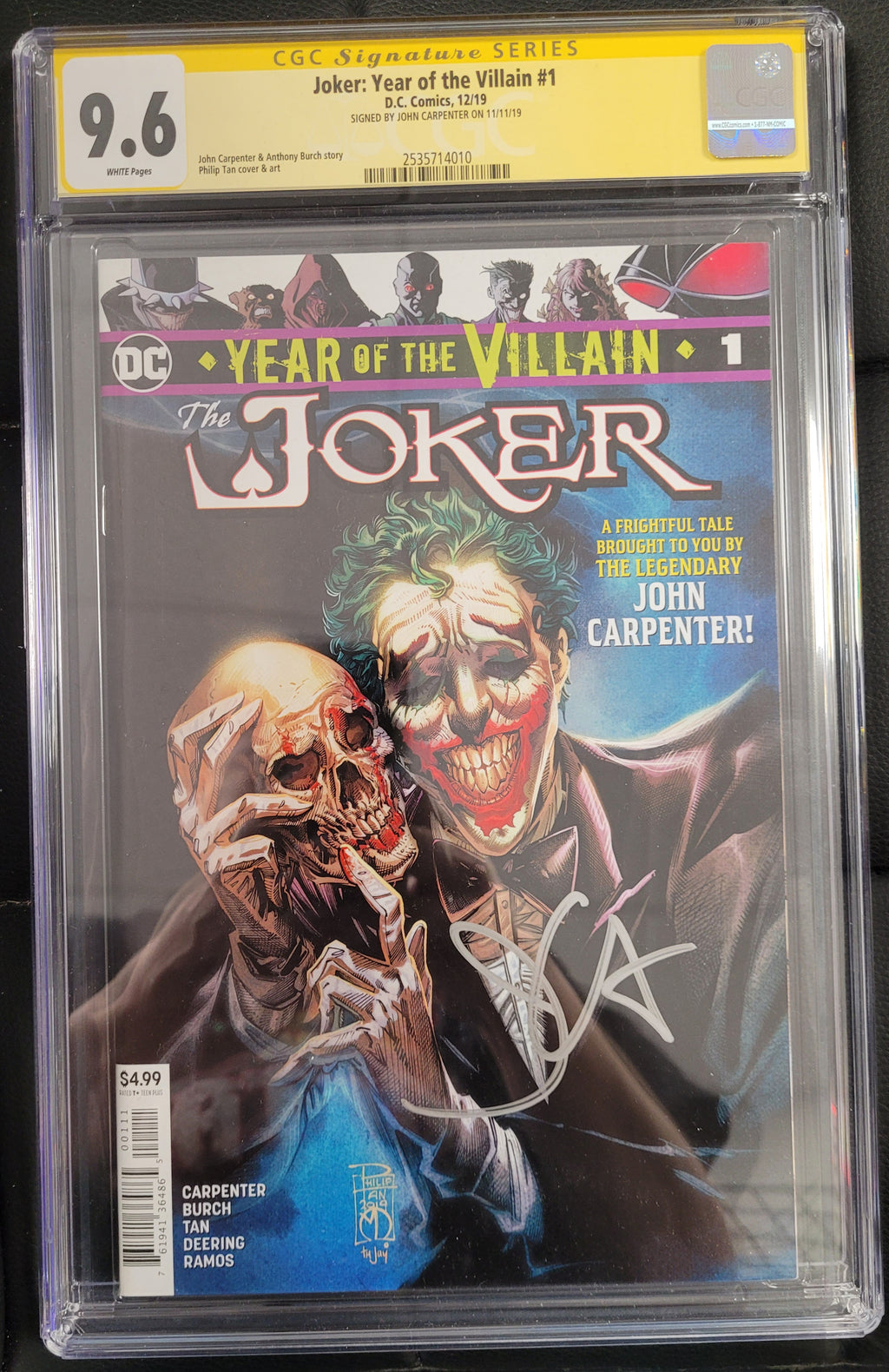 DC Joker Year of the Villain 1 CGC SS 9.6 Signed by John Carpenter
