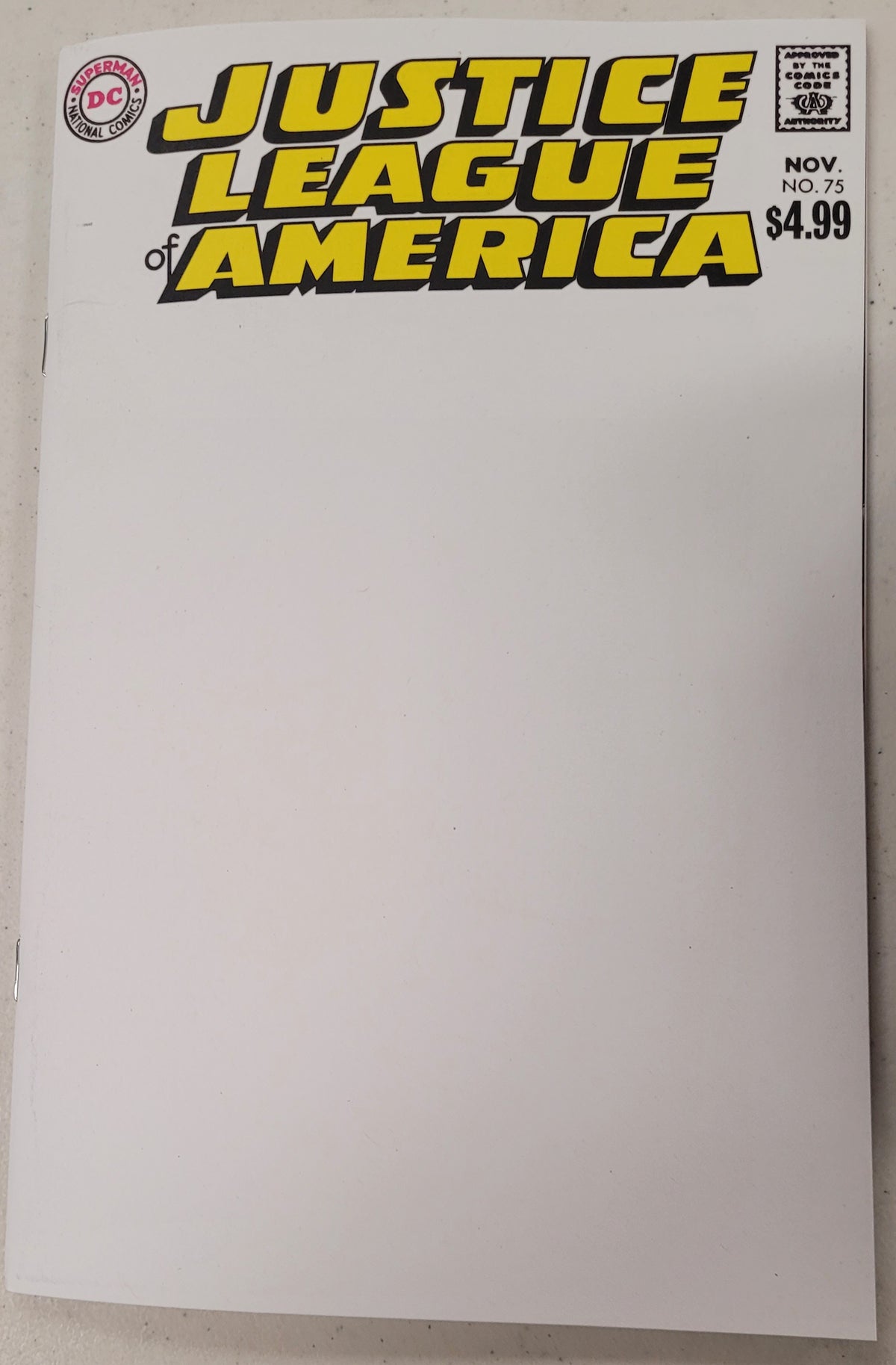 DC Justice League of America 75b Facsimile Blank