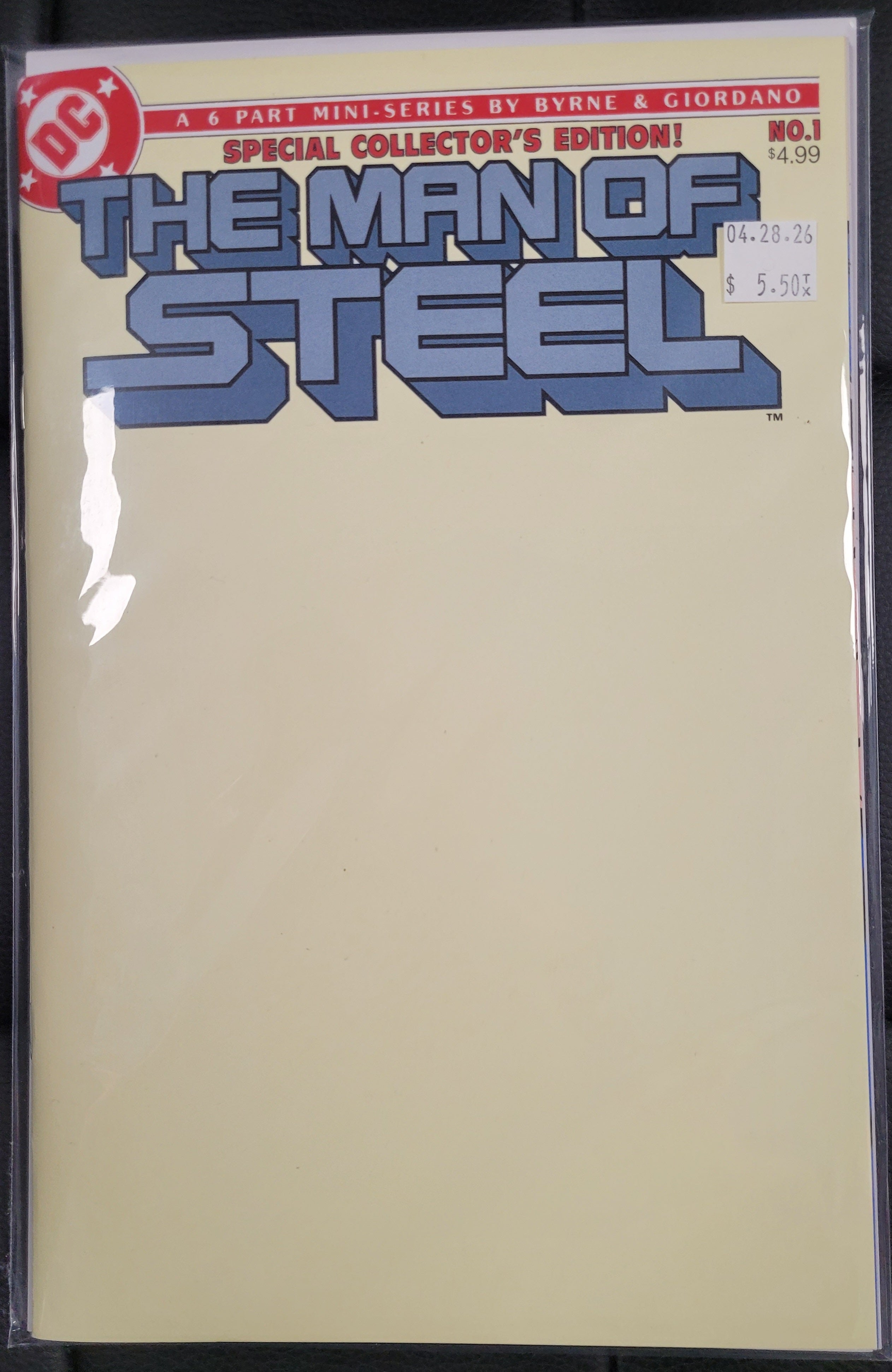 DC Man of Steel 1b Facsimile Blank