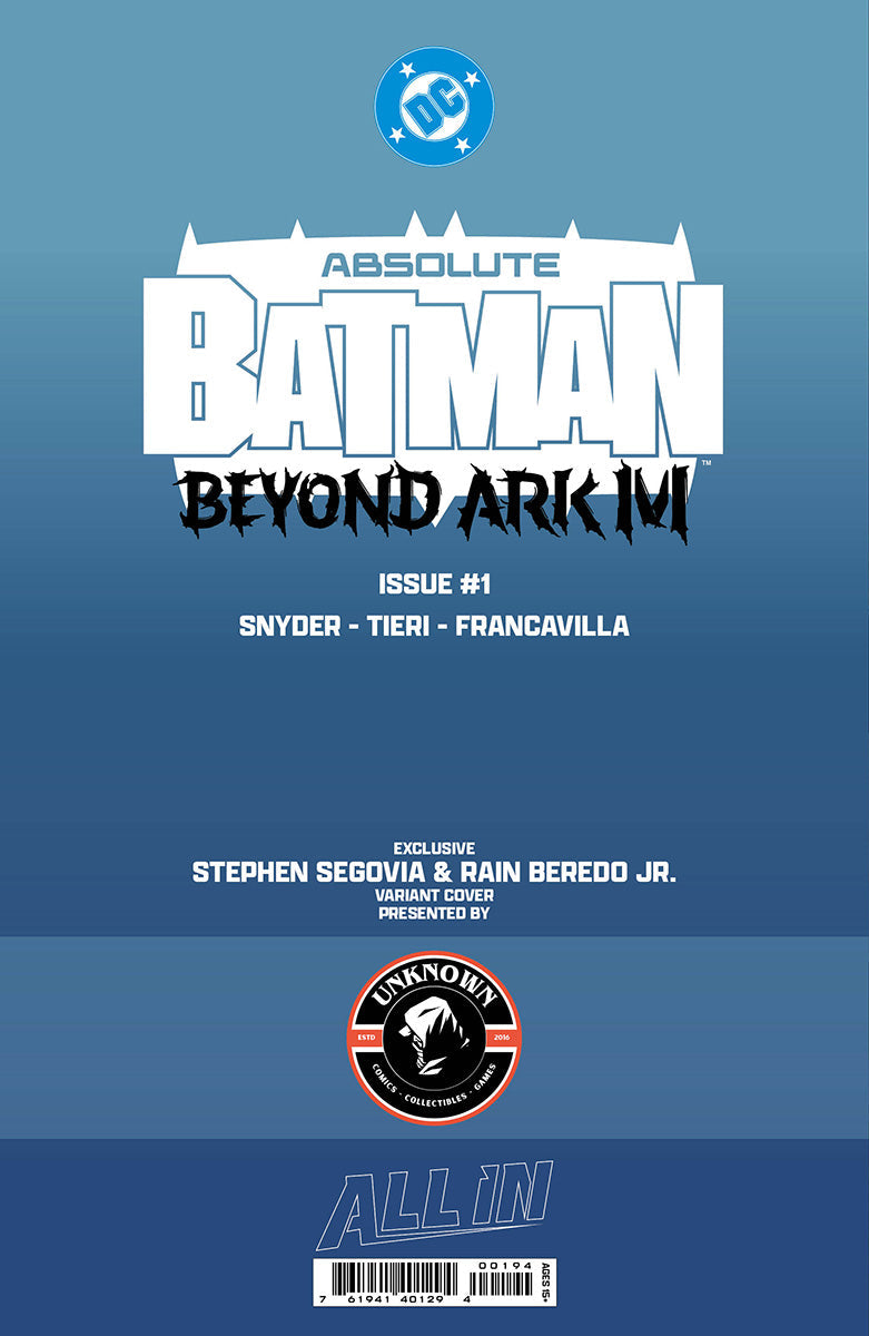 ABSOLUTE BATMAN BEYOND ARK M #1 STEPHEN SEGOVIA EXCLUSIVE VIRGIN VAR (12/16/2026)
