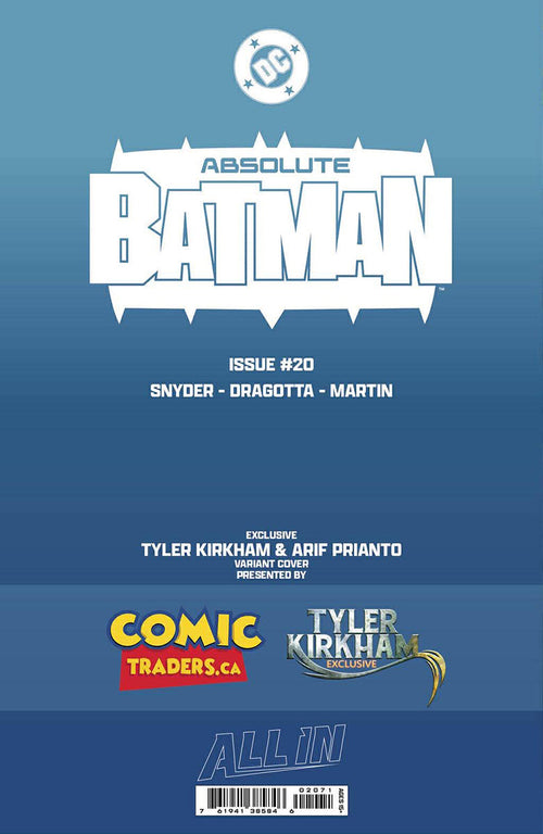 ABSOLUTE BATMAN #20 TYLER KIRKHAM EXCLUSIVE VIRGIN VAR (05/13/2026)