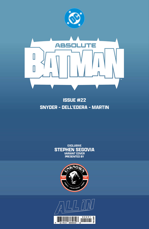 ABSOLUTE BATMAN #22 STEPHEN SEGOVIA EXCLUSIVE VIRGIN VAR (07/08/2026)
