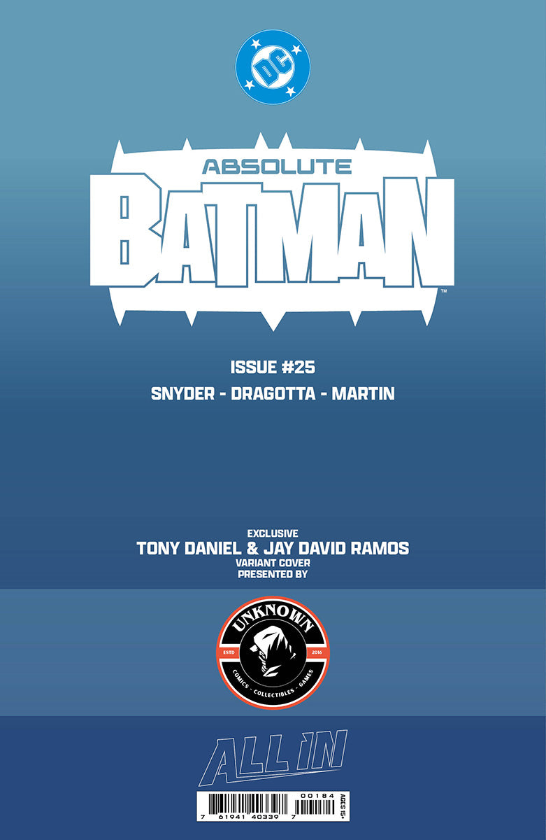 [BLACK & WHITE] ABSOLUTE BATMAN #25 TONY DANIEL EXCLUSIVE VIRGIN VAR (10/28/2026)