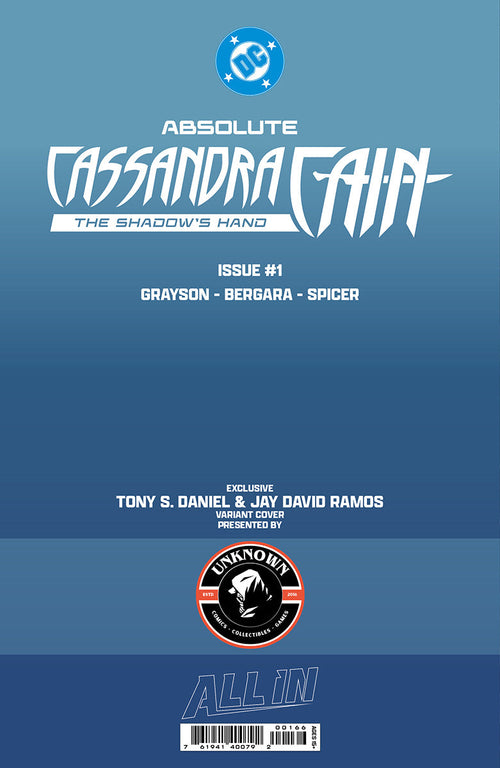 ABSOLUTE CASSANDRA CAIN THE SHADOW'S HAND #1 (ONE SHOT) TONY DANIEL EXCLUSIVE VAR (09/09/2026) (09/16/2026)