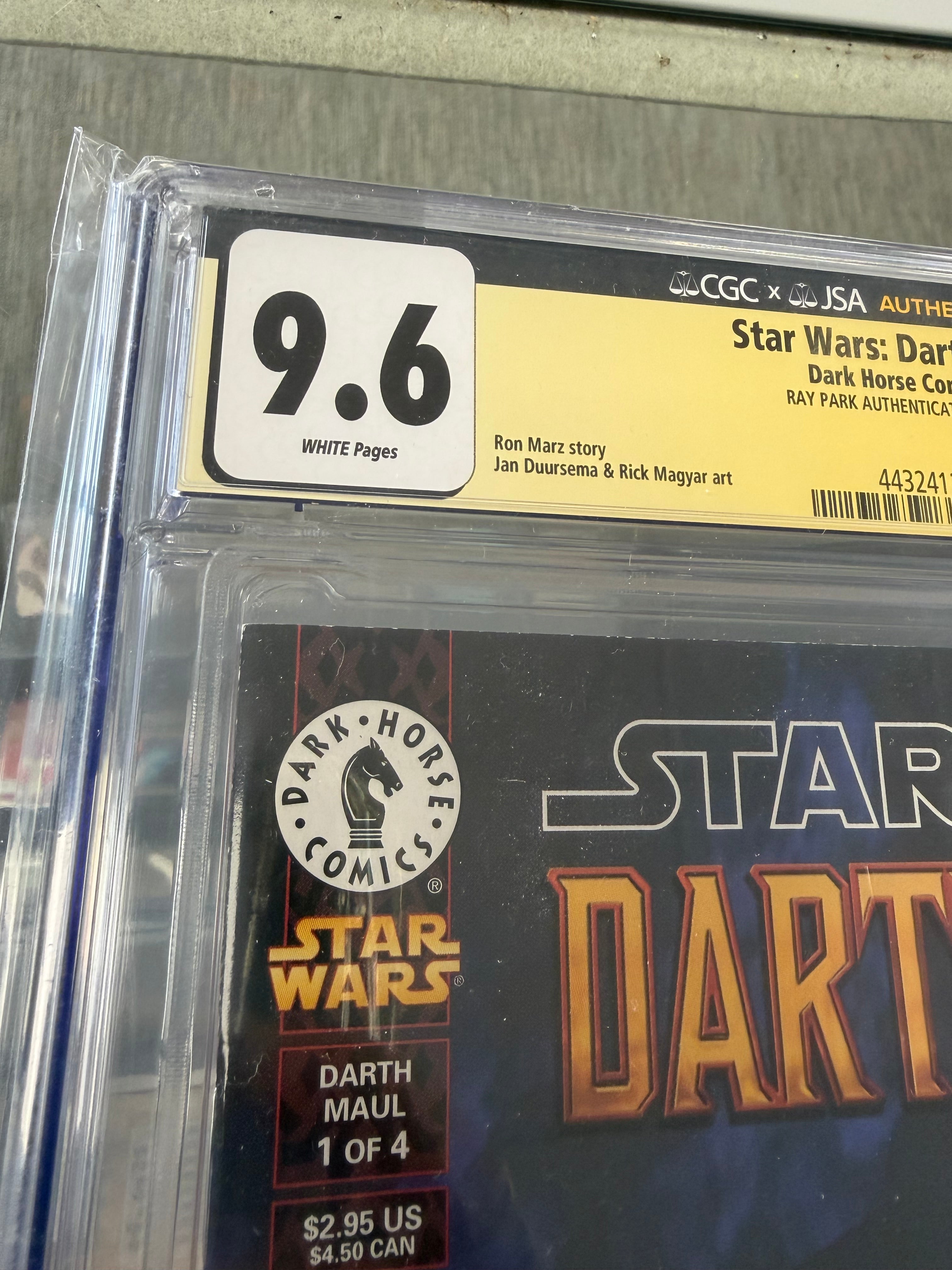 Star Wars: Darth Maul #1 (Dark Horse) CGC X JSA 9.6 Signed Ray Park White Pages