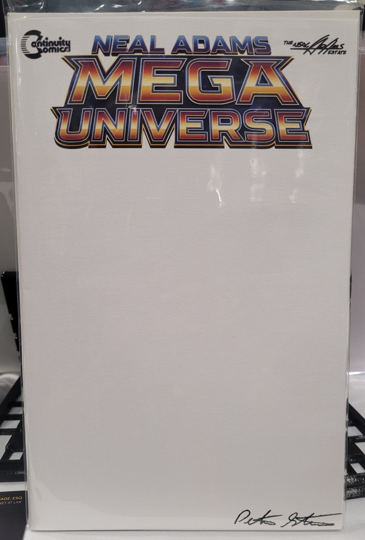 Continuity Comics Neal Adams Mega Universe Blank Cover Exclusive Signed by Pete Stone